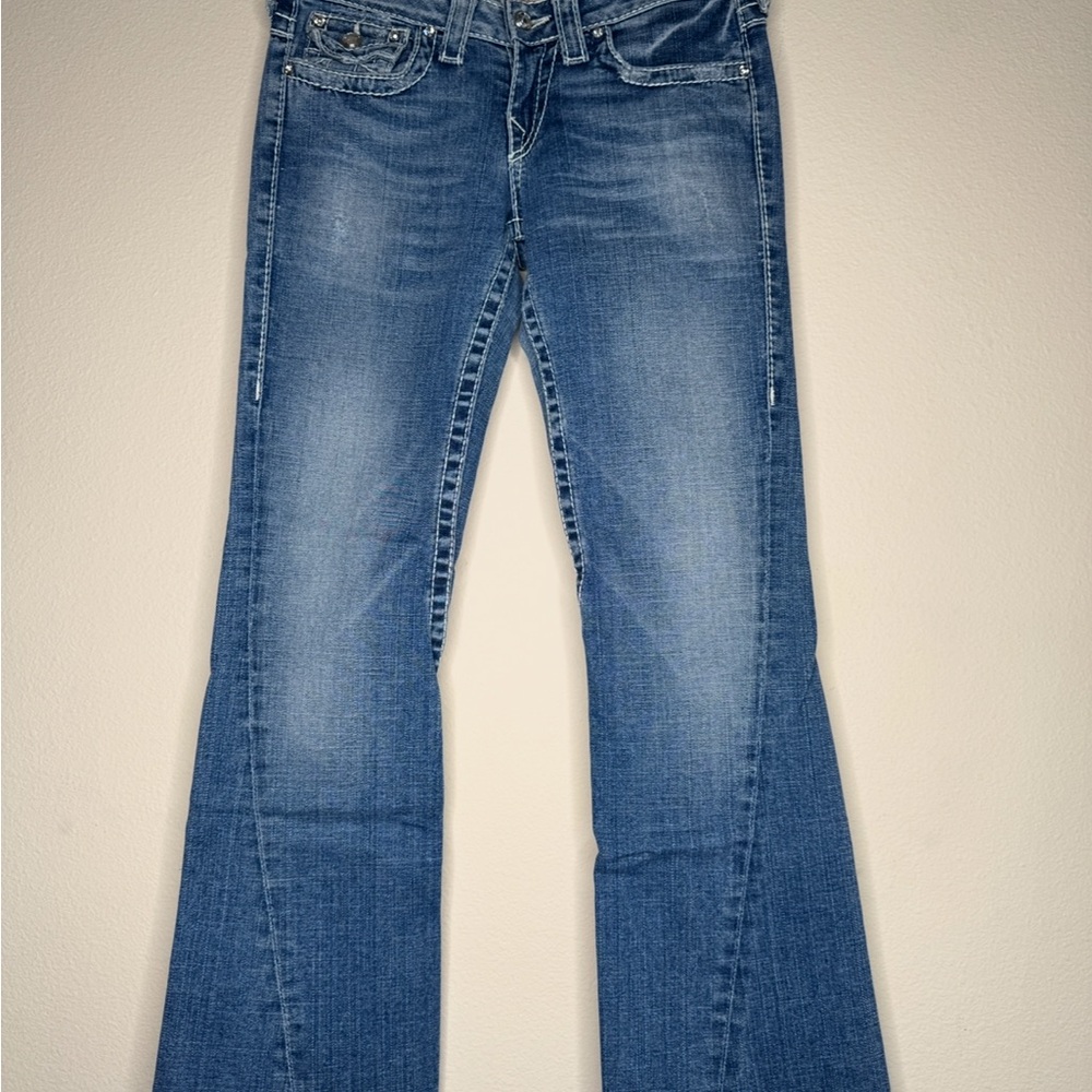 True Religion Blue Flare Wide Leg Jeans